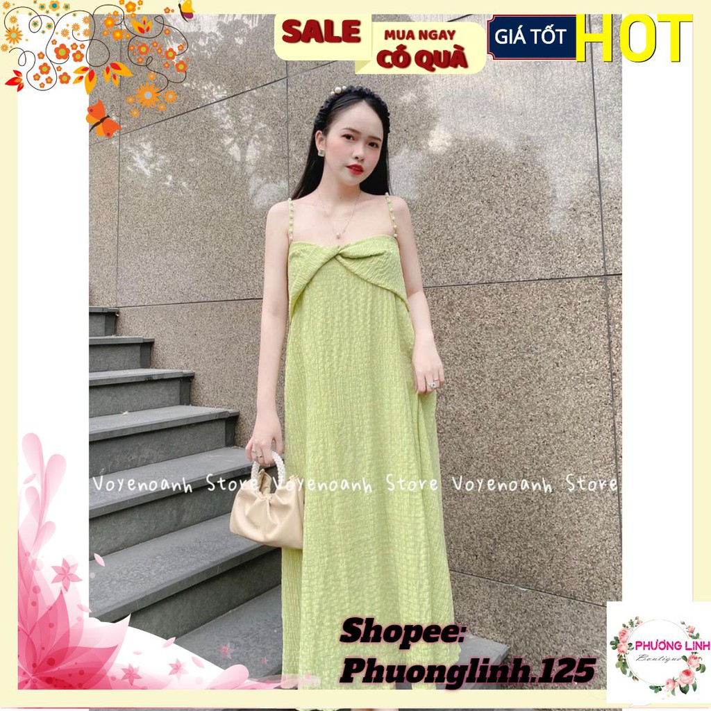 VÁY 2 DÂY MAXI XỐP XOẮN NGỰC CHO NỮ | BigBuy360 - bigbuy360.vn