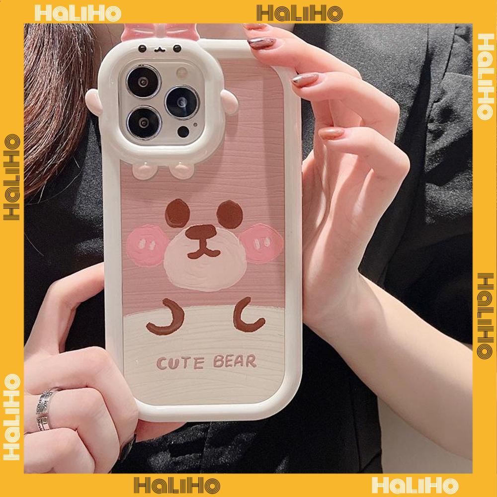 iPhone Case Silicone Soft Case Clear Case Airbag Shockproof Protection Camera Shiny Feel Bear Cartoon Cute Compatible For iPhone 11 Pro Max 13 Pro Max 12 Pro Max 7Plus xr XS Max