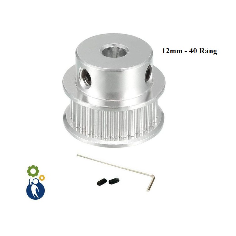 Buly, Puly, Pulley Trục 12mm - 40 Răng, sử dụng với dây đai 2GT-6mm