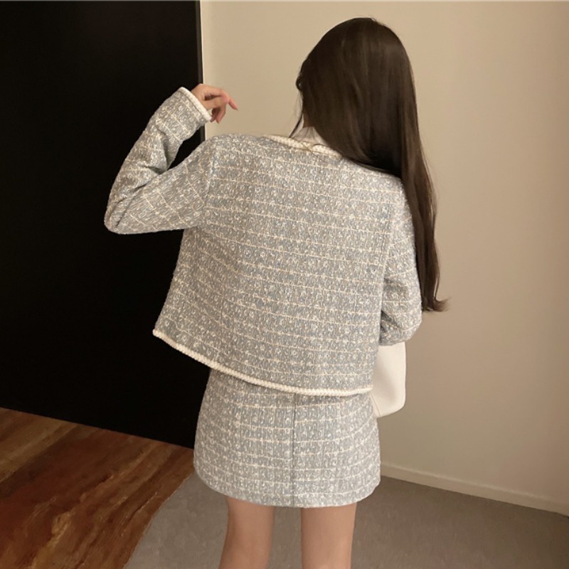 (Hàng order) Set váy dạ kẻ caro phối chân váy chữ A | BigBuy360 - bigbuy360.vn