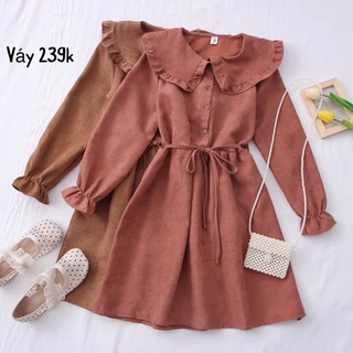 váy da lộn cổ bèo