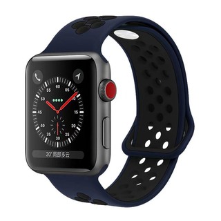 Dây đeo Silicon thay thế cho Apple Watch Size 44/42 Series 6/5/4/3/2/1 (Xanh đen)