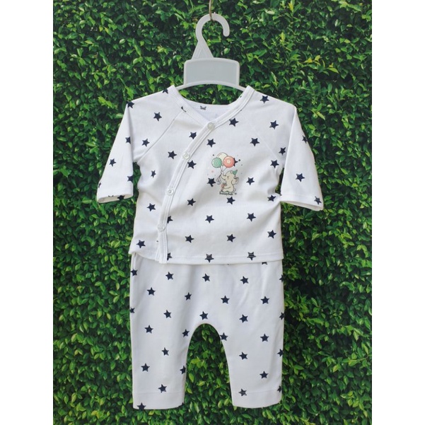 Bộ dài sơ sinh thu đông cài chéo cao cấp Bunny cho bé 3-11kg