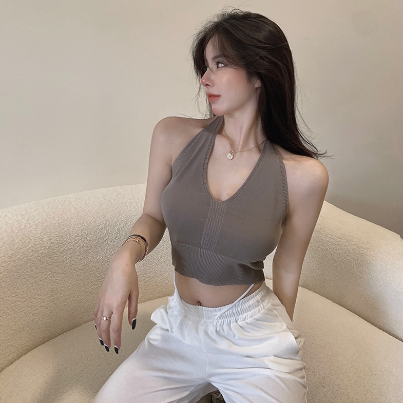 COZOK Áo hai dây dệt kim thời trang mùa hè cho nữ