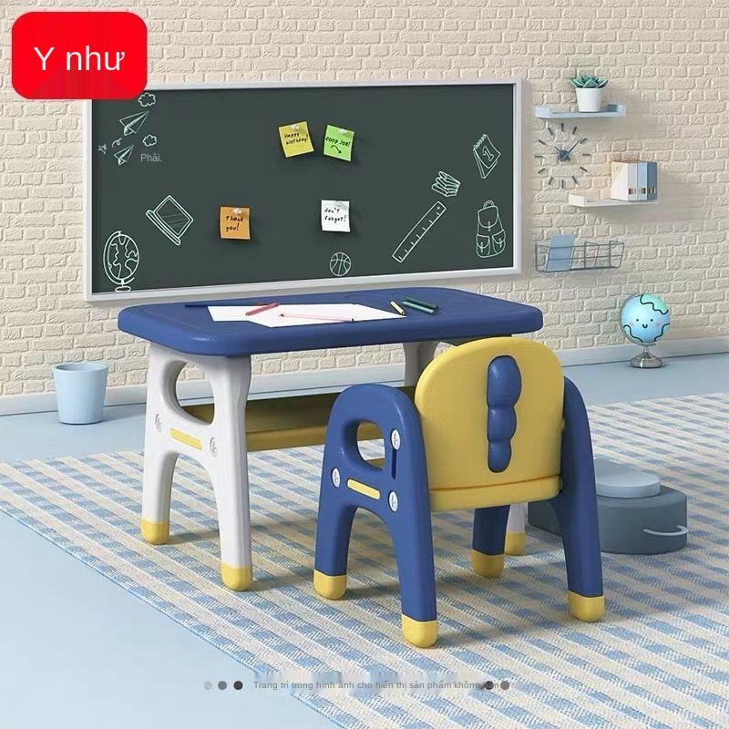 Bộ bàn ghế mẫu giáo, tập viết cho bé, đồ chơi trẻ em, học nhỏ bằng nhựa, ăn tại nhà <