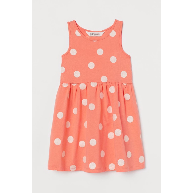 Váy sát nách cam chấm bi HM H&amp;M sz 8-10y_hàng chính hãng authentic