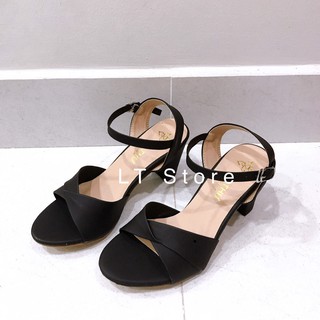 Giày cao gót 7cm xếp kiểu hở gót (có ảnh thật)