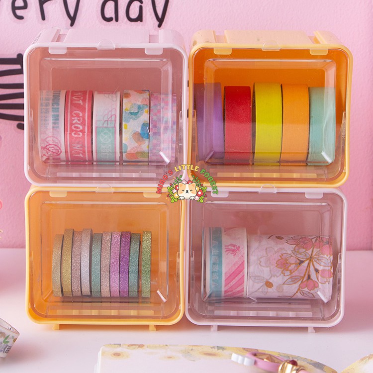 Hộp đựng washi tape MIAO'S LITTLE FOREST hộp nhựa trong đựng washi tape để bàn tiện dụng MOT208