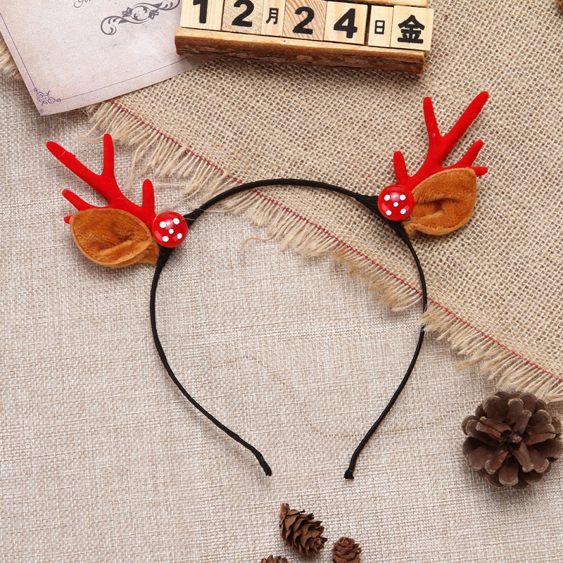 Băng đô cài kẹp tóc Giáng Sinh nhiều mẫu lựa chọn sừng nai tuần lộc Mickey mũ Noel