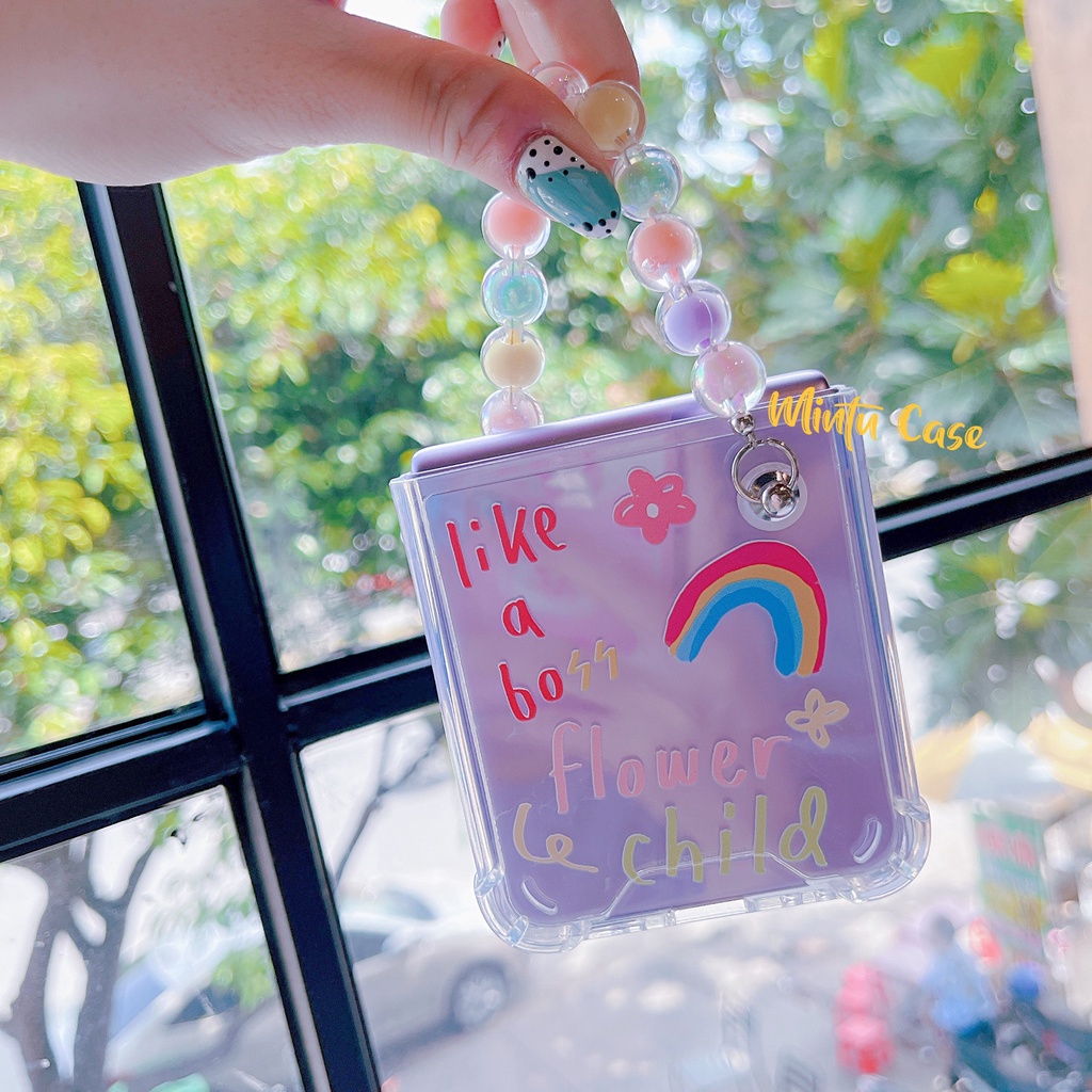 Ốp Samsung Galaxy Z Flip 4 / Z Flip4 5G / Z Flip3 5G / Z Flip 3 kèm móc khóa - ZF302