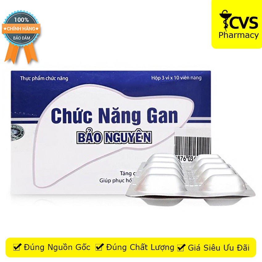 Chức Năng Gan Bảo Nguyên - Viên uống giúp bổ gan, bảo vệ gan, hạ men gan - cvspharmacy