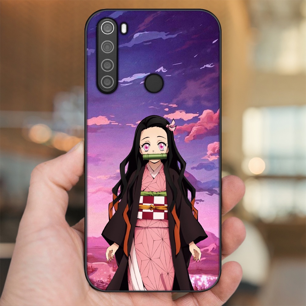Ốp lưng Xiaomi Redmi Note 8 viền đen in hình Nezuko Kimetsu no Yaiba