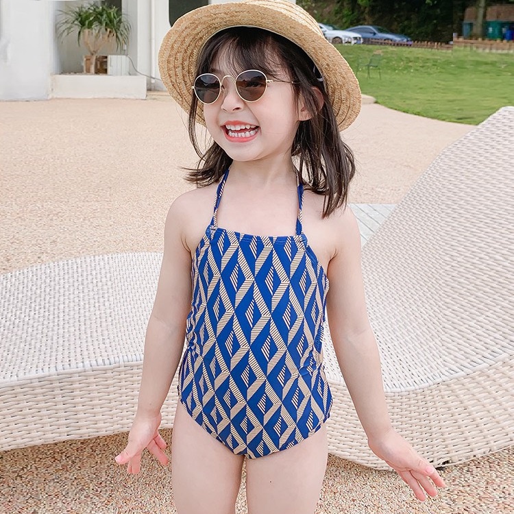 Bikini Cho Bé Gái 1 Mảnh Mẫu Xanh Ca Rô 0-5 Tuổi (7-19kg)