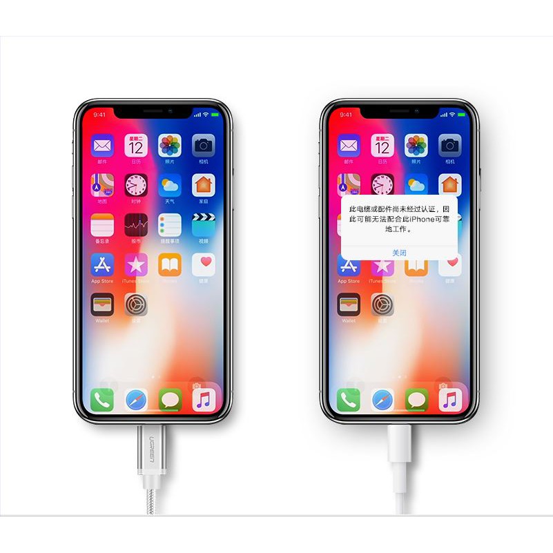 Dây cáp sạc hiệu Ugreen chuyển đổi từ jack Lightning sang USB tương thích với iOS 8/9/10/11 Iphone 8