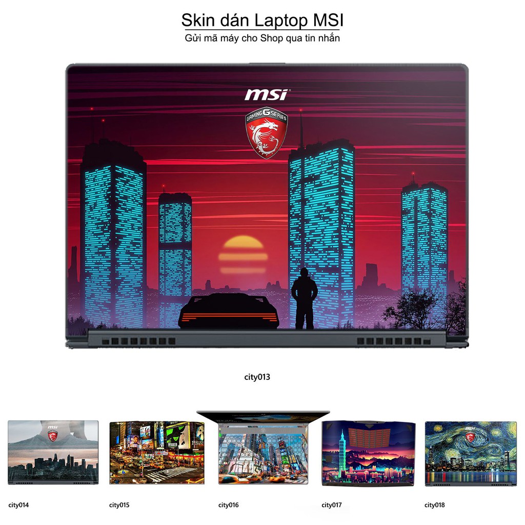 Skin dán Laptop MSI in hình thành phố _nhiều mẫu 3 (inbox mã máy cho Shop)