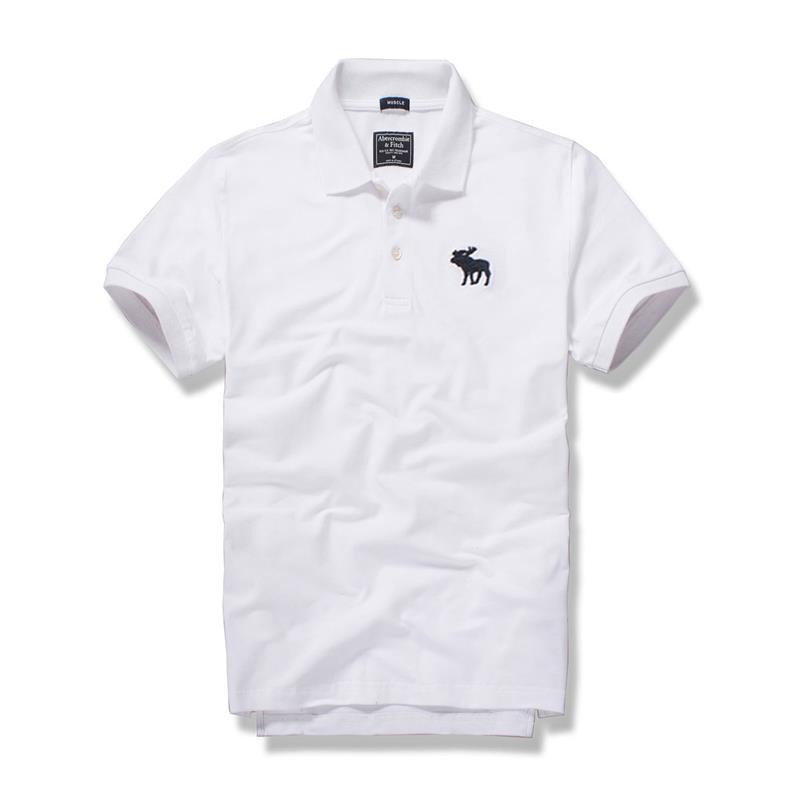 ABERCROMBIE & FITCH áo polo Tay Ngắn Màu Sắc Đơn Giản Dành Cho Nam