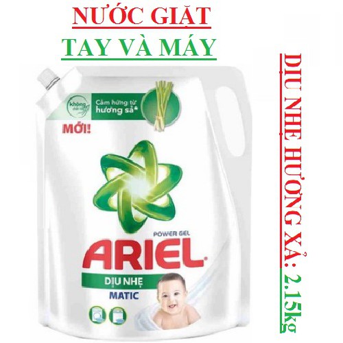 Nước giặt ariel downy, giữ mầu, khử mùi ẩm mốc, hương xả, đậm đặc (2,15-:-2,4)kg