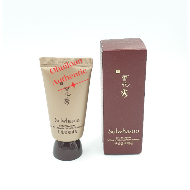 [ SET 2 TUÝP ] Sửa rửa mặt thông đỏ Sulwhasoo Timetreasure Extra Creamy Cleansing Foam 15ml*2