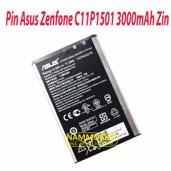 Pin ASUS ZENFONE 2 LASER 5.5-ZE550KL Selfie ZD551KL ZE601KL 6.0  C11P1501  3000mAh Zin chính hãng