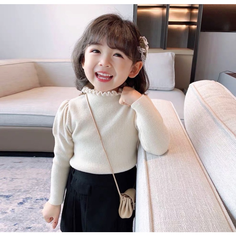 Sỉ ri5 áo len tay bồng công chúa cho bé
