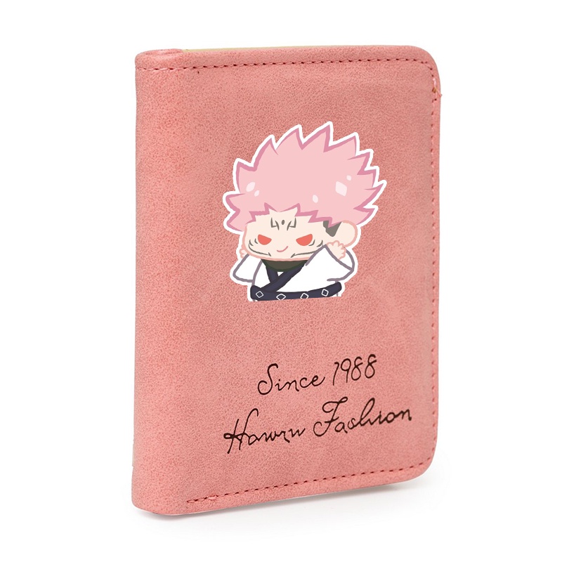 Ví ngắn cầm tay hồng JUJUTSU KAISEN ver TẬP THỂ DỤC anime chibi đựng vật dụng nhỏ xinh xắn tiện lợi