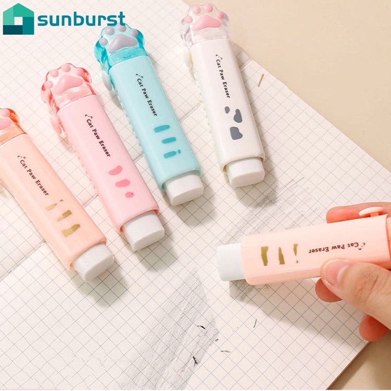 Cục Tẩy Hình Dấu Chân Mèo Dễ Thương Sáng Tạo Có Thể Thu Gọn