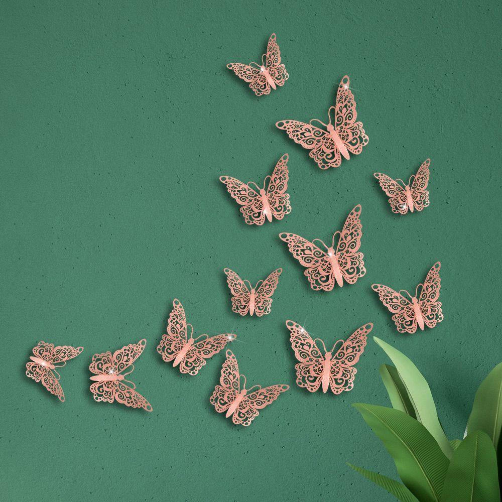 12 Sticker Dán Tường Hình Con Bướm 3D Dùng Trang Trí Nhà