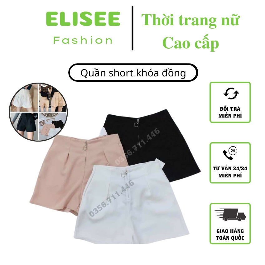 Quần short khoá đồng cạp cao 💥 SIÊU HOT 💥 quần đùi nữ dáng đẹp xuất sắc chất liệu cao cấp