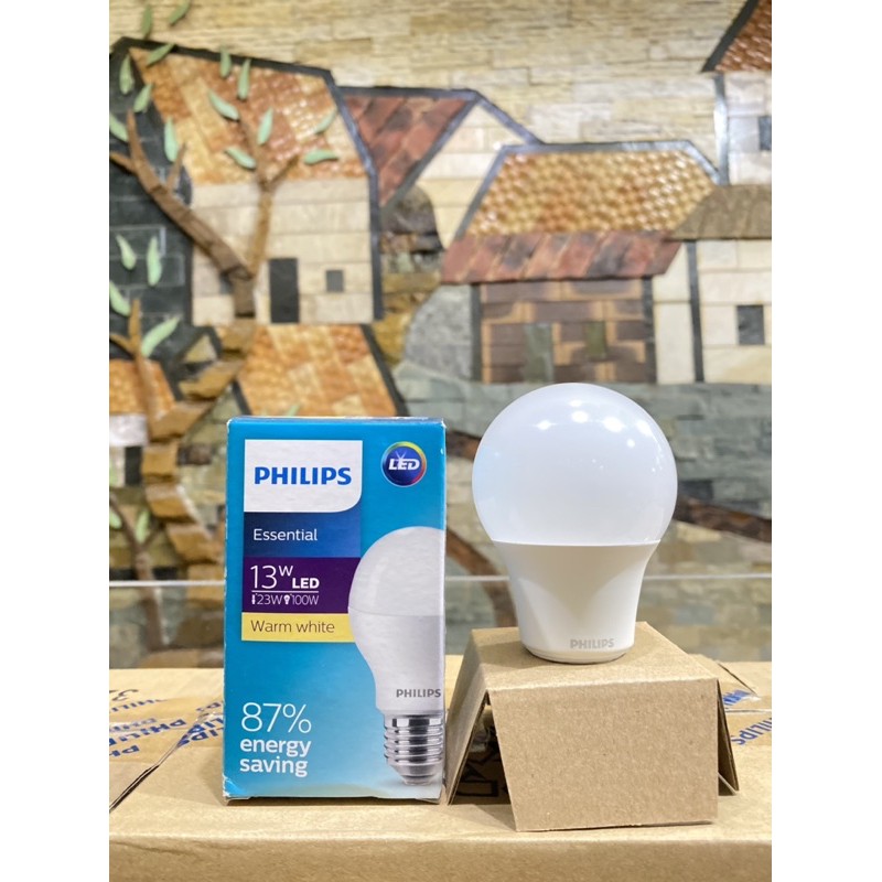 [ HÀNG CHÍNH HÃNG ][ GIÁ TỐT ][ HÌNH THẬT ] Bóng đèn LED Bulb Tròn Philips Essential 13W Ánh Sáng Trắng Vàng E27