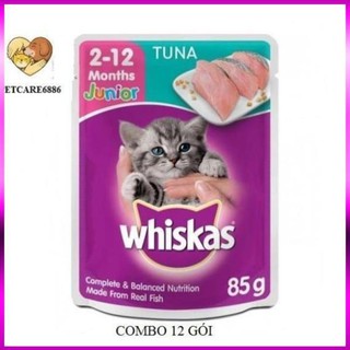 ( Dangthanhmai 926 ) ( CC2016 ) COMBO 12 GÓI Pate mèo con Whiskas junior 85g
