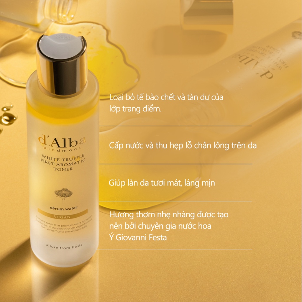 [d'Alba Official] Nước hoa hồng chiết xuất nấm Truffle trắng First Aromatic Toner 155ml