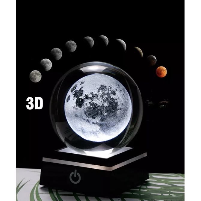 ĐỒ VẬT TRANG TRÍ - QUẢ CẦU PHA LÊ MẶT TRĂNG 3D