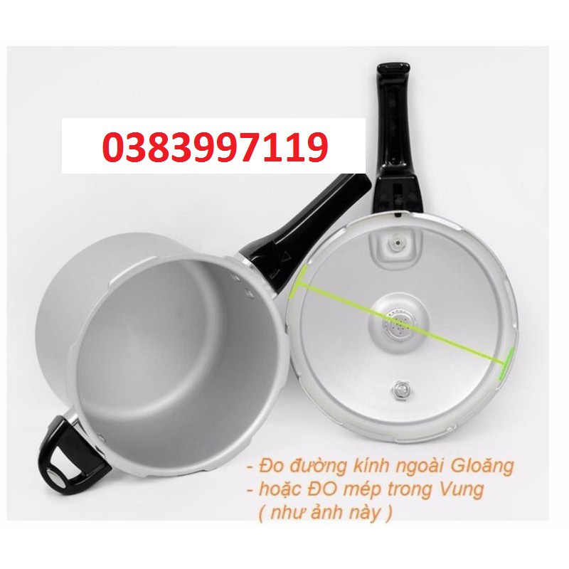 Gioăng cao su nồi áp suất tay cầm dài các cỡ 18.20.22.24