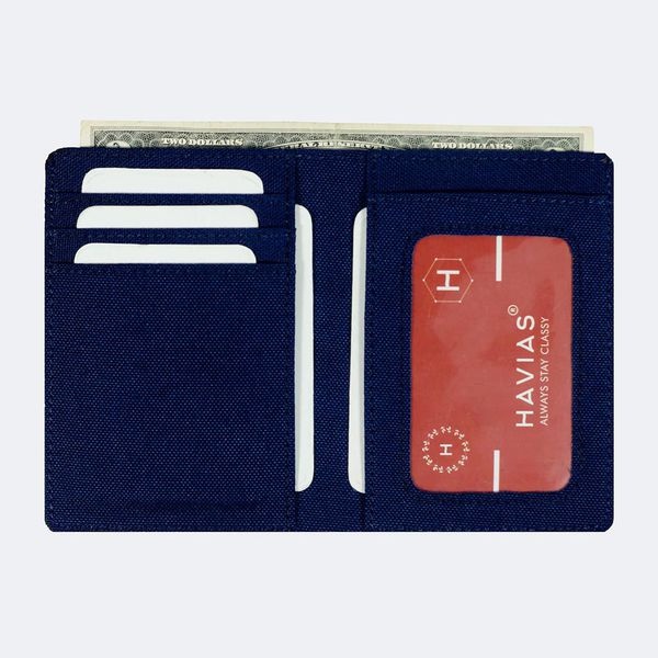 Ví Vải Modern Fabric Vertical Xanh Wallet HAVIAS