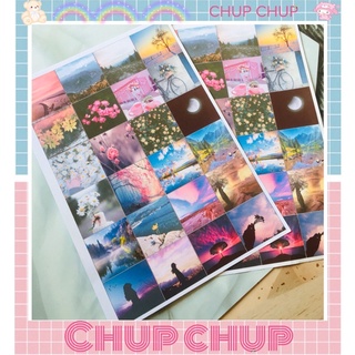 Hình dán trang trí 1 tấm A4 có 24 hình dán size 5*5cm