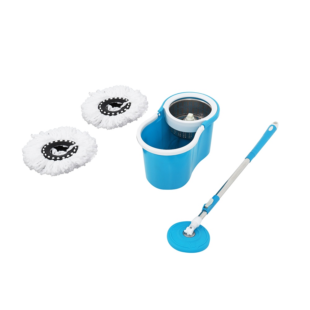 HomeBase Me Living Bộ cây lau nhà quay bằng thép không gỉ TAIKU W45xH25xD23cm màu xanh da trời