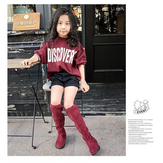 Boot cho bé gái, chất da lộn, đẹp cực kỳ ☘️Cao 40cm ☘️sz: 27-31 ☘️có 3 màu đen/đỏ/nâu