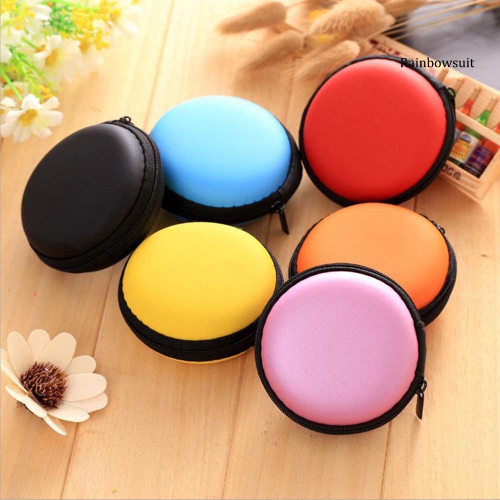 Túi Đựng Tai Nghe Dây Cáp Mini Hình Tròn Tiện Dụng Ốp