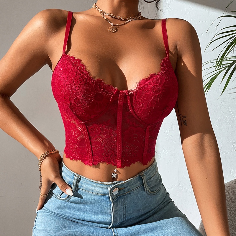 Xiangbao Áo Crop Top Ren Hở Lưng Gợi Cảm Cho Nữ Dự Tiệc