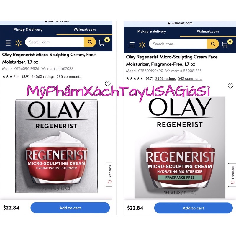 [Hàng Mỹ]Kem dưỡng ẩm chống lão hóa Olay Regenerist Micro-Sculpting Cream Face Moisturizer 48g