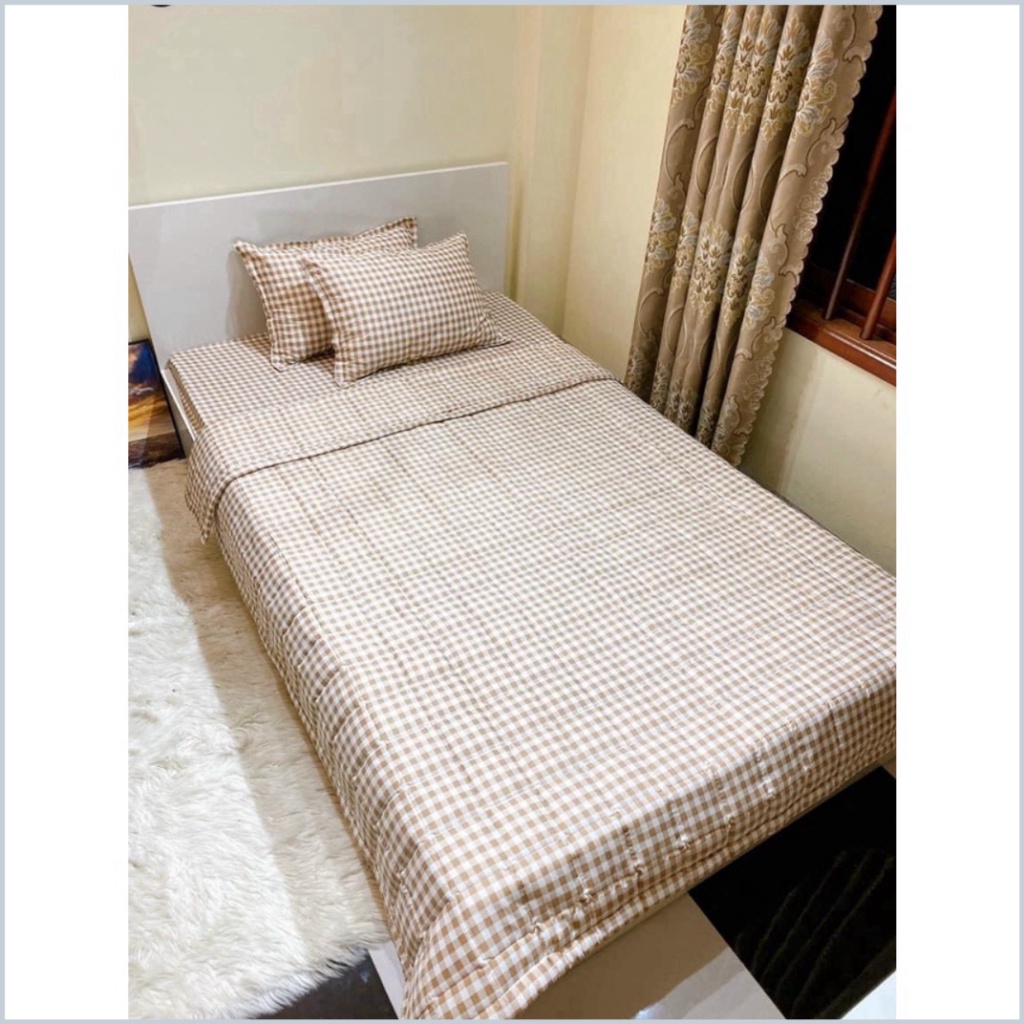Ga Trải Giường , drap trải giường Poly Cotton M6/M8 3 món Ga + 2 vỏ Gối - Bộ ga chun kèm 2 vỏ gối poly cotton - Dứa Offi | BigBuy360 - bigbuy360.vn