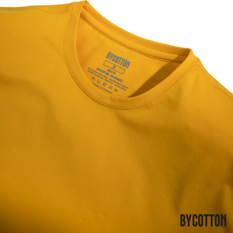 Áo Thun Ngắn Tay Cổ Tròn Vàng BY COTTON Yellow Basic Tee