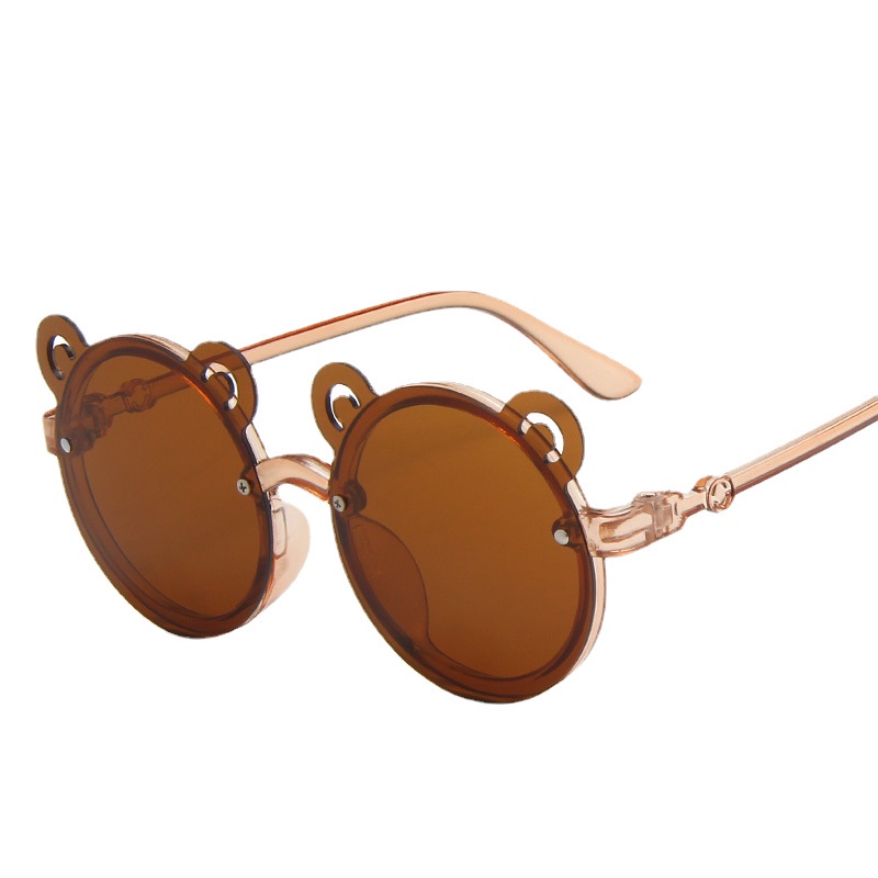 Kính Mát Gọng Tròn Nhiều Màu Sắc Họa Tiết Tai Gấu Thời Trang Cho Bé