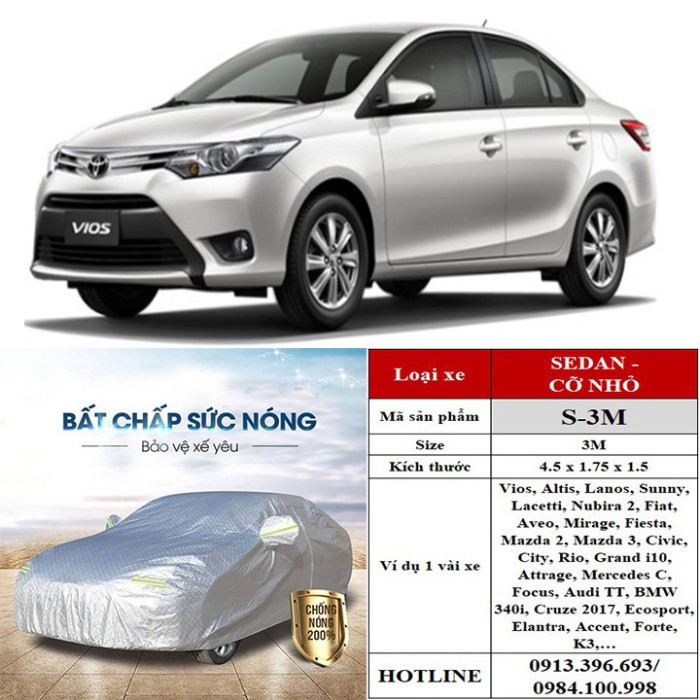 Sản Phẩm Bạt phủ xe ô tô tráng nhôm cao cấp dành cho các loại xe: toyota-hyundai-ford-mazda-kia-Honda-mitsubishi-nissan-