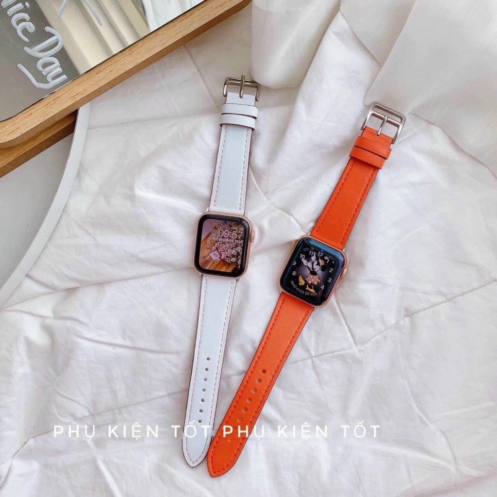 Dây da Apple watch nhiều màu full series 7/SE/6/5/4/3/2 cho các bạn nữ