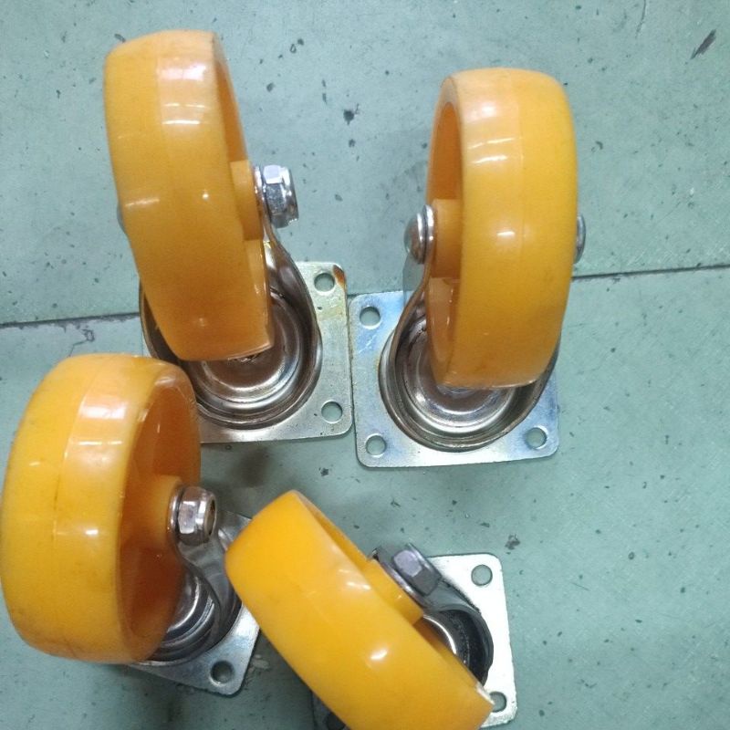 bánh xe đẩy vàng 100mm 2 vòng bi