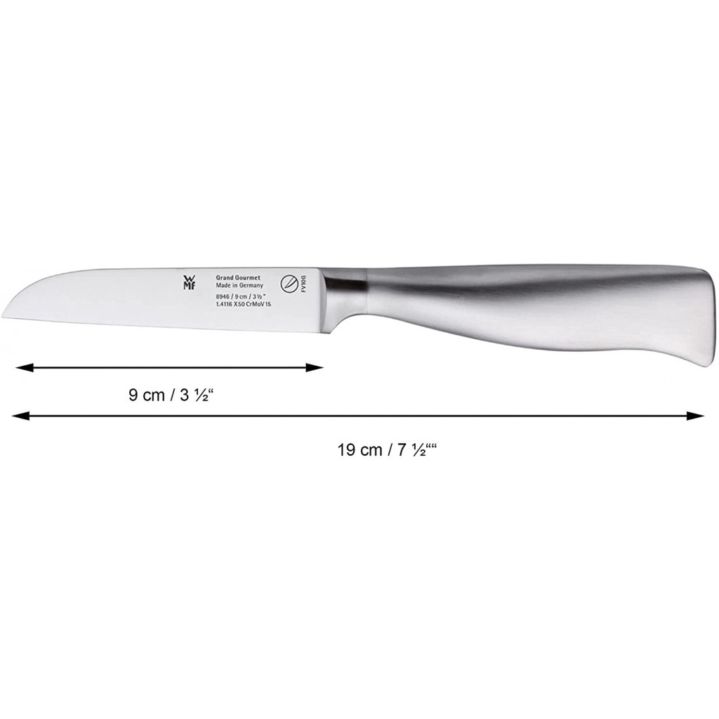 Bộ 3 dao inox WMF Grand Gourmet chất liệu thép không gỉ sáng bóng [nhập Đức chính hãng]
