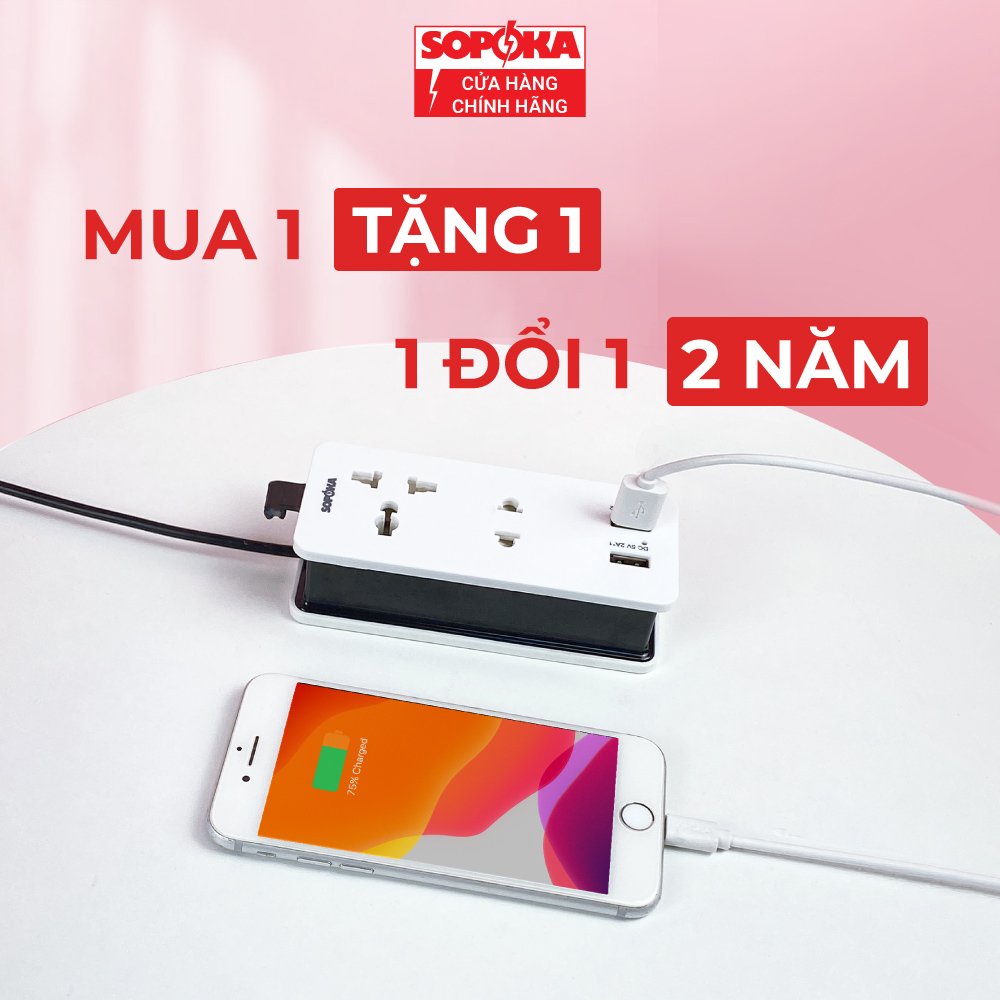 Ổ cắm điện ổ điện thông minh SOPOKA Q2U Q4U tích hợp cổng USB tiện lợi