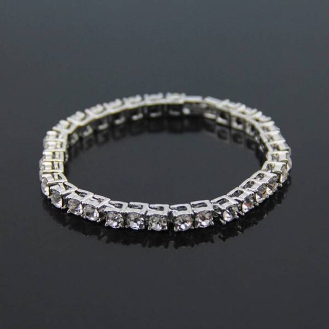 Lắc tay Tennis Bracelet HipHop Kim loại hỗn hợp