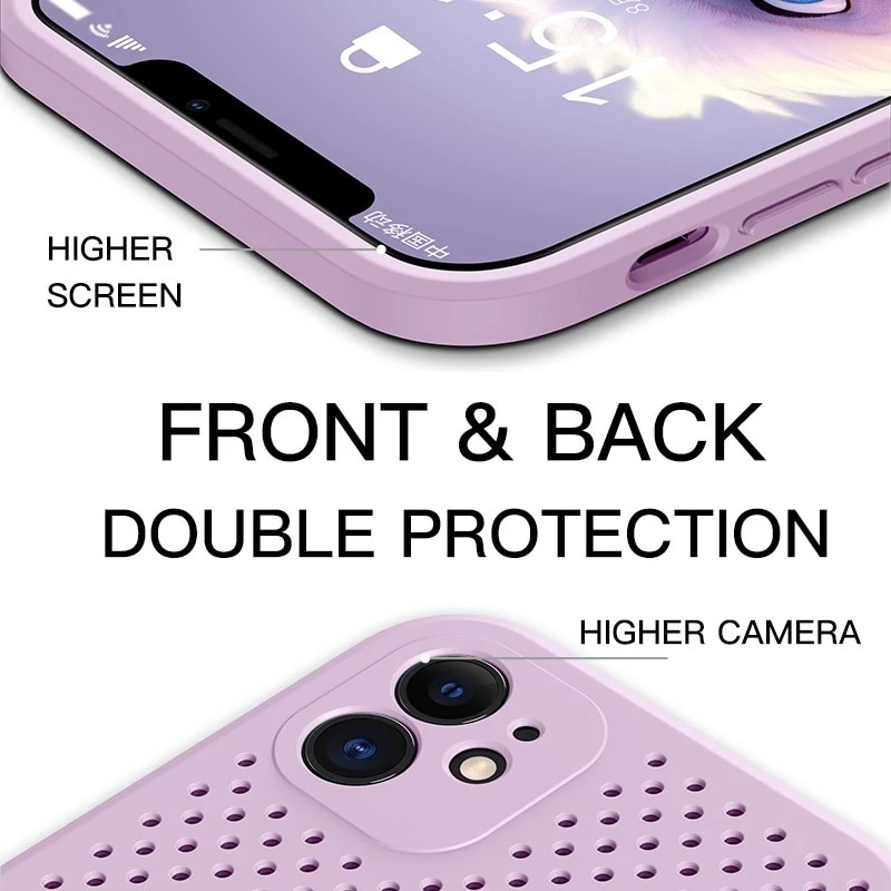 Ốp điện thoại vuông tản nhiệt có giá đỡ cho iPhone 12 1Pro Max XR XS Max X 8 7 Plus SE2020